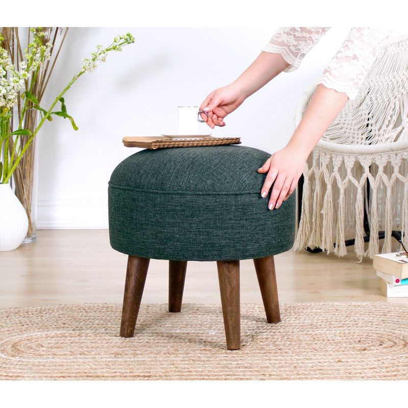 Casa si Gradina - Mobilier - Scaune si fotolii - Tabureti - Taburet, Atelier Del Sofa, bumbac si catifea, gri si verde, 44x44x30 cm - Infinity.ro