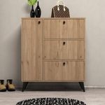 Casa si Gradina - Mobilier - Dulapuri si sifoniere - Dulapuri pantofi - Dulap pantofi, Hanah Home, pal melaminat, stejar, 90x35x105 cm - Infinity.ro