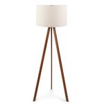 Casa si Gradina - Corpuri si surse de iluminat - Veioze si lampi - Lampadare - Lampadar, Opviq, mdf si pvc, ecru si maro, 38x140 cm - Infinity.ro