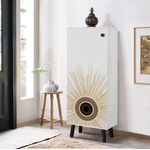 Casa si Gradina - Mobilier - Organizare si depozitare - Organizator incaltaminte - Dulap pentru pantofi, Hanah Home, pal melaminat, alb negru, 50x38x135 cm - Infinity.ro