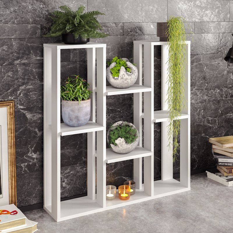 Casa si Gradina - Mobilier - Biblioteci si rafturi - Etajere - Etajera, Hanah Home, PAL melaminat, alb, 89.6x21.9x93.2 cm - Infinity.ro