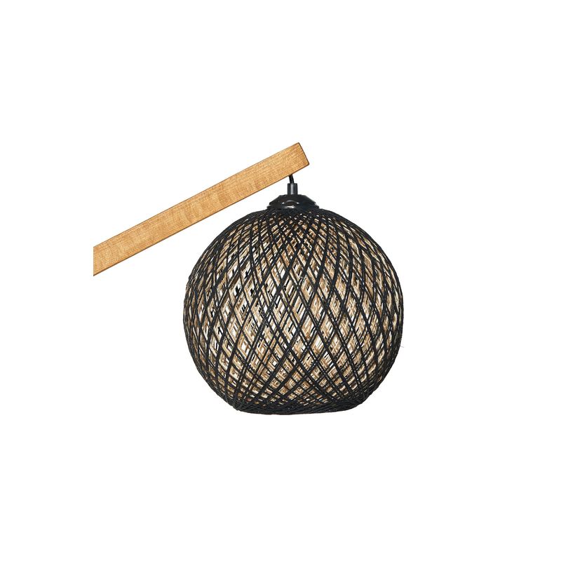 Casa si Gradina - Corpuri si surse de iluminat - Veioze si lampi - Veioze - Veioza, Opviq, lemn de pin, iuta, ecru maro negru, 32x32x60 cm - Infinity.ro