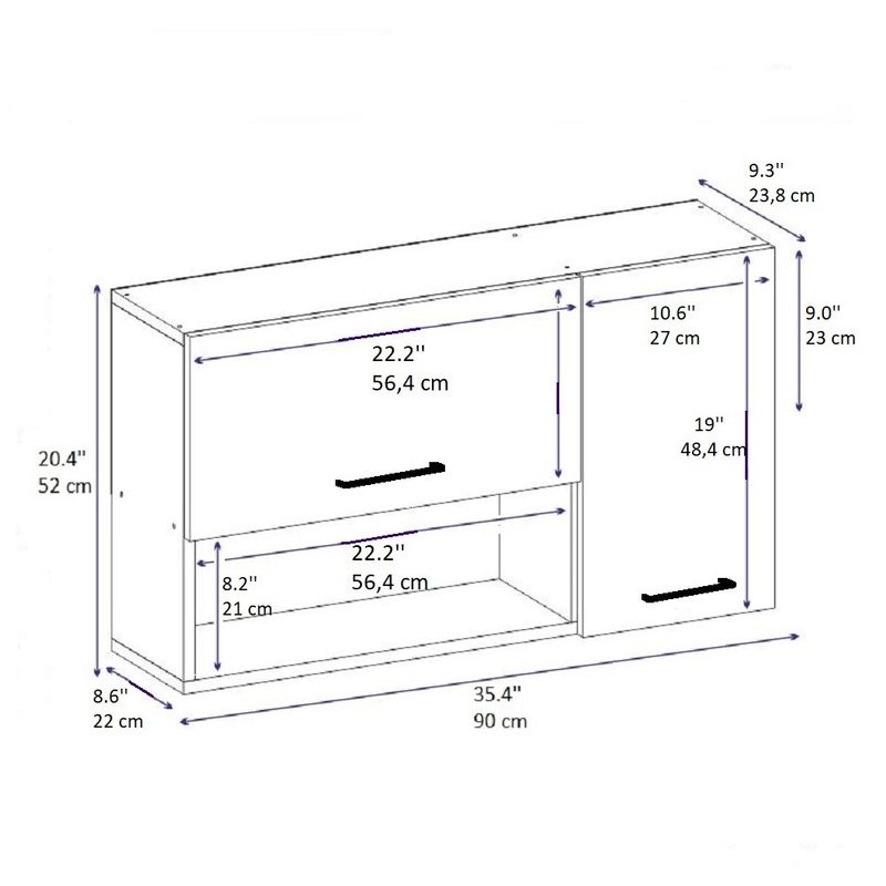 Casa si Gradina - Mobilier - Comode si corpuri - Corpuri bucatarie - Dulap multifunctional, Hanah Home, pal melaminat, alb, 90x52x24.8 cm - Infinity.ro