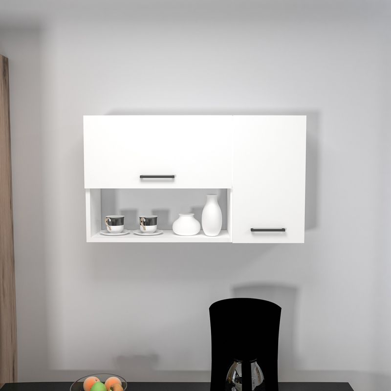Casa si Gradina - Mobilier - Comode si corpuri - Corpuri bucatarie - Dulap multifunctional, Hanah Home, pal melaminat, alb, 90x52x24.8 cm - Infinity.ro