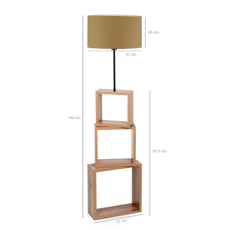 Casa si Gradina - Corpuri si surse de iluminat - Veioze si lampi - Lampadare - Lampadar, Opviq, mdf si lemn, maro deschis, 20x37x140 cm - Infinity.ro