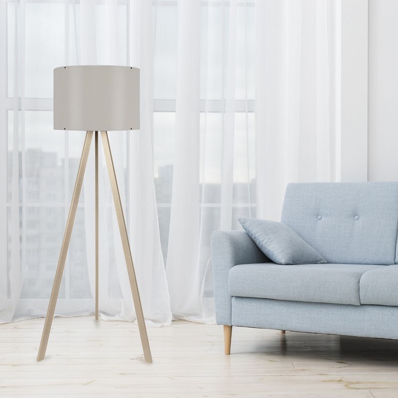 Casa si Gradina - Corpuri si surse de iluminat - Veioze si lampi - Lampadare - Lampadar, Opviq, mdf si pvc, bej crem, 38x140 cm - Infinity.ro