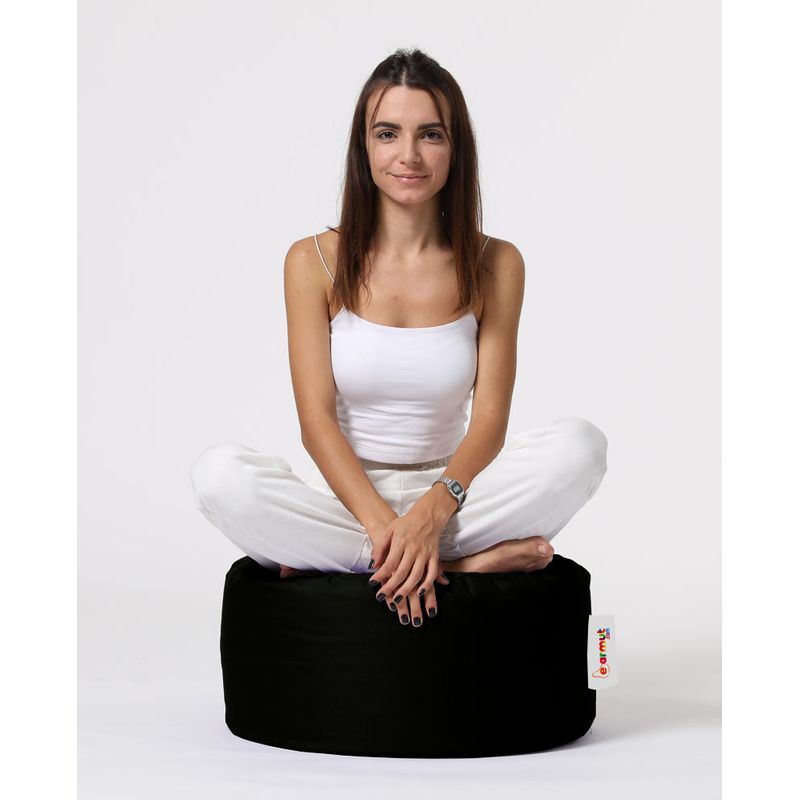 Casa si Gradina - Mobilier - Scaune si fotolii - Tabureti - Taburet de gradina, Hanah Home, poliester, negru, 55x55x30 cm - Infinity.ro