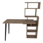 Casa si Gradina - Mobilier - Mese si birouri - Birouri - Birou de studiu, Hanah Home, pal melaminat, nuc, 133x55x146.4 cm - Infinity.ro