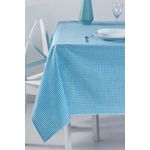 Casa si Gradina - Textile si covoare - Textile bucatarie - Fete de masa - Fata de masa, Hermia, turcoaz, 170x170 cm, 100% bumbac, model in carouri - Infinity.ro