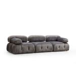 Casa si Gradina - Mobilier - Canapele si coltare - Canapele - Canapea 3 locuri, Hanah Home, lemn fag si pal, gri, 288x95x75 cm - Infinity.ro