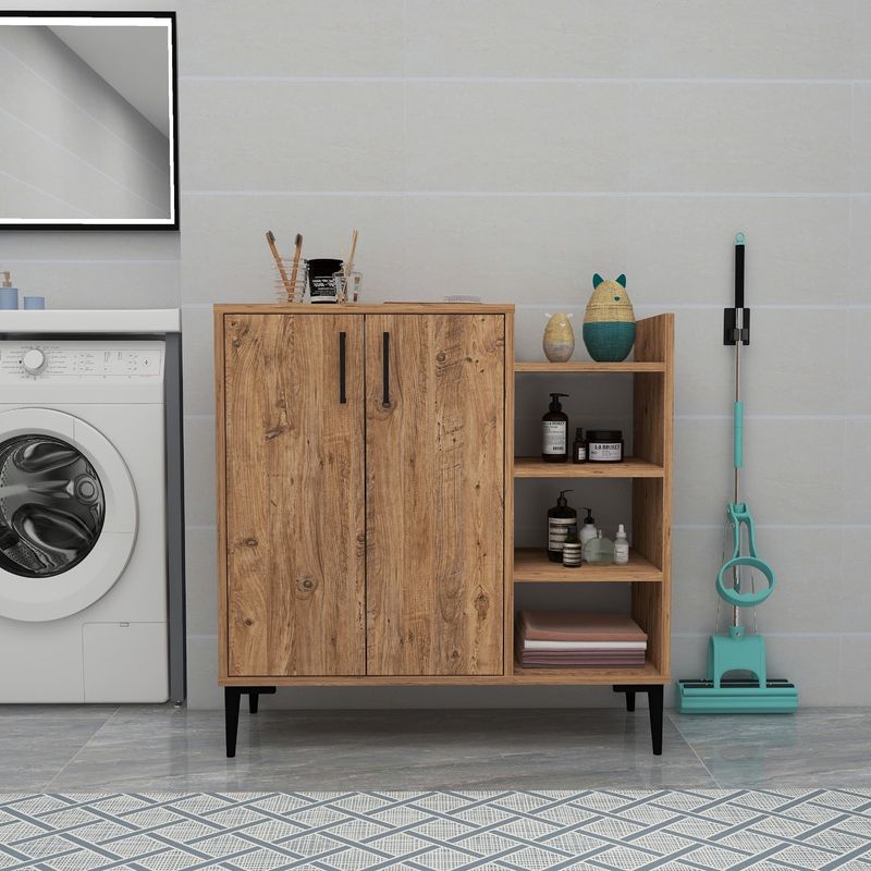 Casa si Gradina - Mobilier - Dulapuri si sifoniere - Dulapuri - Dulap multifunctional, Hanah Home, panou de particule melaminat, pin atlantic, 90x29.6x90.6 cm - Infinity.ro