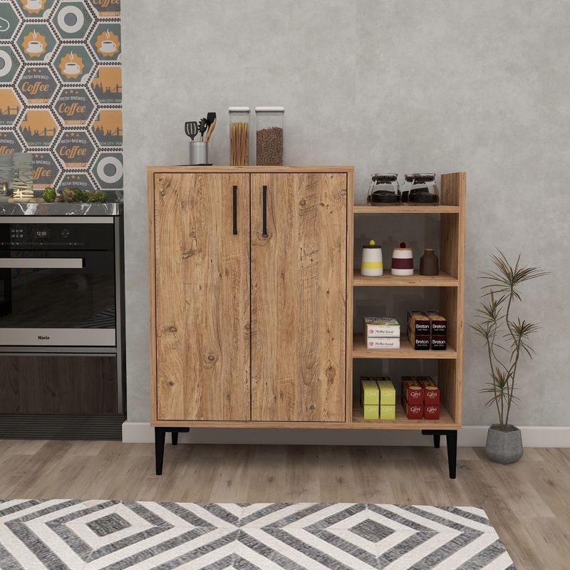 Casa si Gradina - Mobilier - Dulapuri si sifoniere - Dulapuri - Dulap multifunctional, Hanah Home, panou de particule melaminat, pin atlantic, 90x29.6x90.6 cm - Infinity.ro