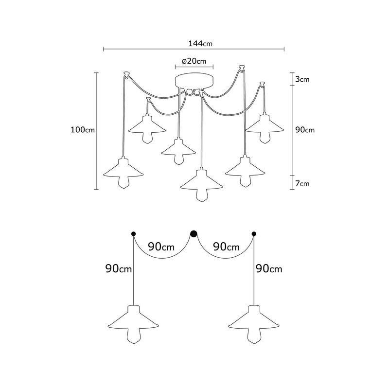 Casa si Gradina - Corpuri si surse de iluminat - Lustre si pendule - Lustra, Opviq, fier, negru, diametru 144 cm, inaltime reglabila - Infinity.ro