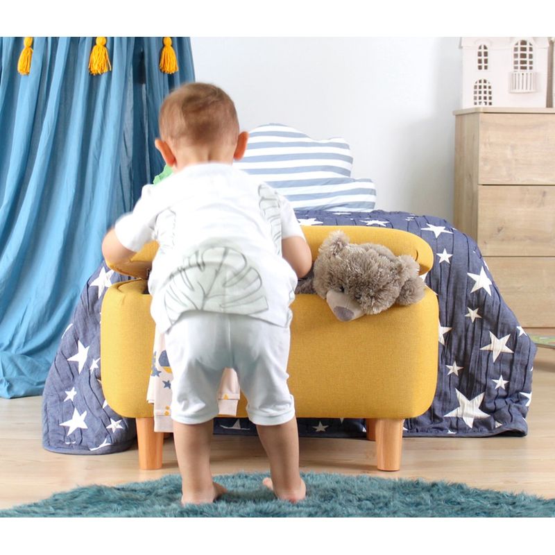 Casa si Gradina - Mobilier - Scaune si fotolii - Tabureti - Taburet, Atelier Del Sofa, catifea si bumbac, galben, 61x40x37 cm - Infinity.ro