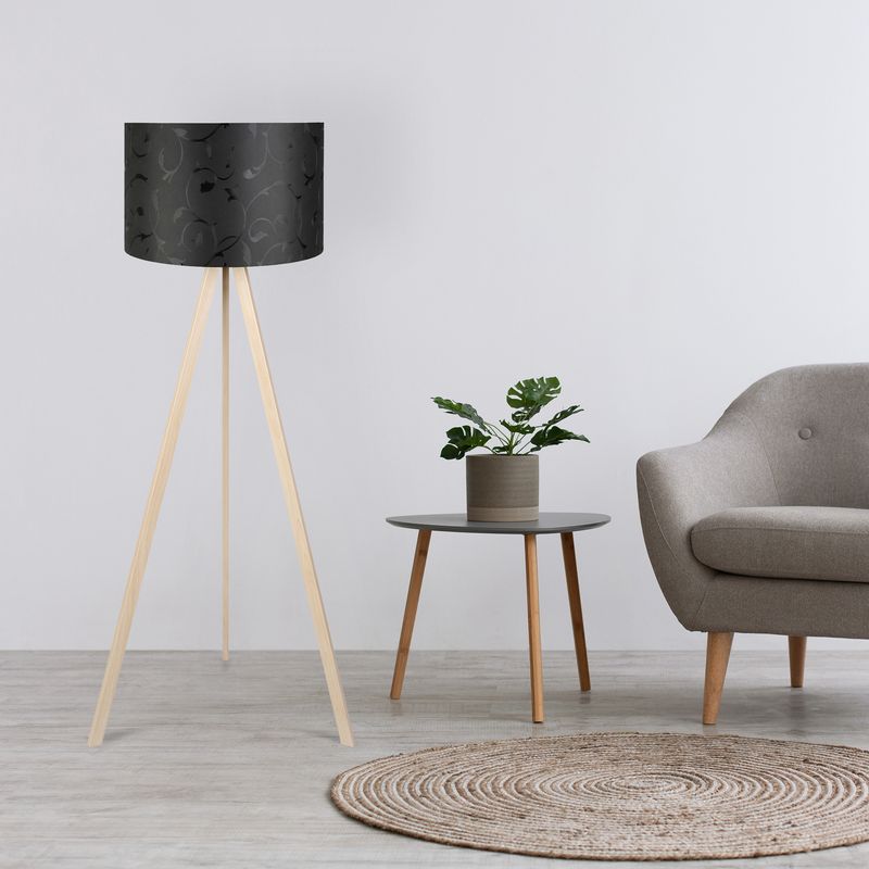 Casa si Gradina - Corpuri si surse de iluminat - Veioze si lampi - Lampadare - Lampadar, Opviq, mdf si pvc, negru crem, 38x140 cm - Infinity.ro