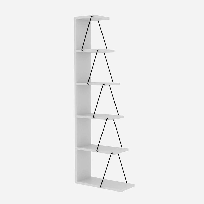Casa si Gradina - Mobilier - Biblioteci si rafturi - Etajere - Etajera, Hanah Home, PAL melaminat, antracit si alb, 90x51x20 cm - Infinity.ro