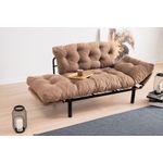Casa si Gradina - Mobilier - Canapele si coltare - Canapele - Canapea extensibila 2 locuri, Atelier Del Sofa, microfibra, maro deschis, 155x85x70 cm - Infinity.ro