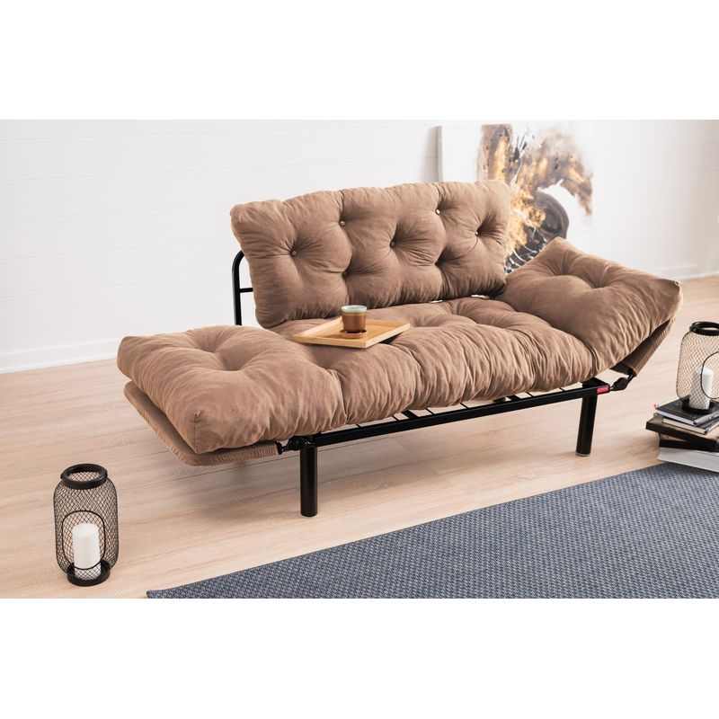 Casa si Gradina - Mobilier - Canapele si coltare - Canapele - Canapea extensibila 2 locuri, Atelier Del Sofa, microfibra, maro deschis, 155x85x70 cm - Infinity.ro