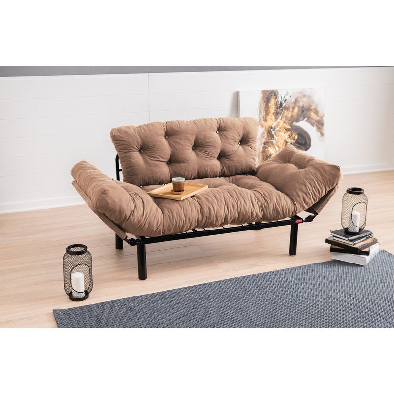 Casa si Gradina - Mobilier - Canapele si coltare - Canapele - Canapea extensibila 2 locuri, Atelier Del Sofa, microfibra, maro deschis, 155x85x70 cm - Infinity.ro
