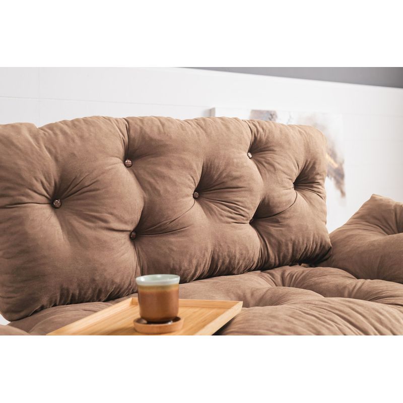 Casa si Gradina - Mobilier - Canapele si coltare - Canapele - Canapea extensibila 2 locuri, Atelier Del Sofa, microfibra, maro deschis, 155x85x70 cm - Infinity.ro
