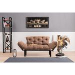 Casa si Gradina - Mobilier - Canapele si coltare - Canapele - Canapea extensibila 2 locuri, Atelier Del Sofa, microfibra, maro deschis, 155x85x70 cm - Infinity.ro