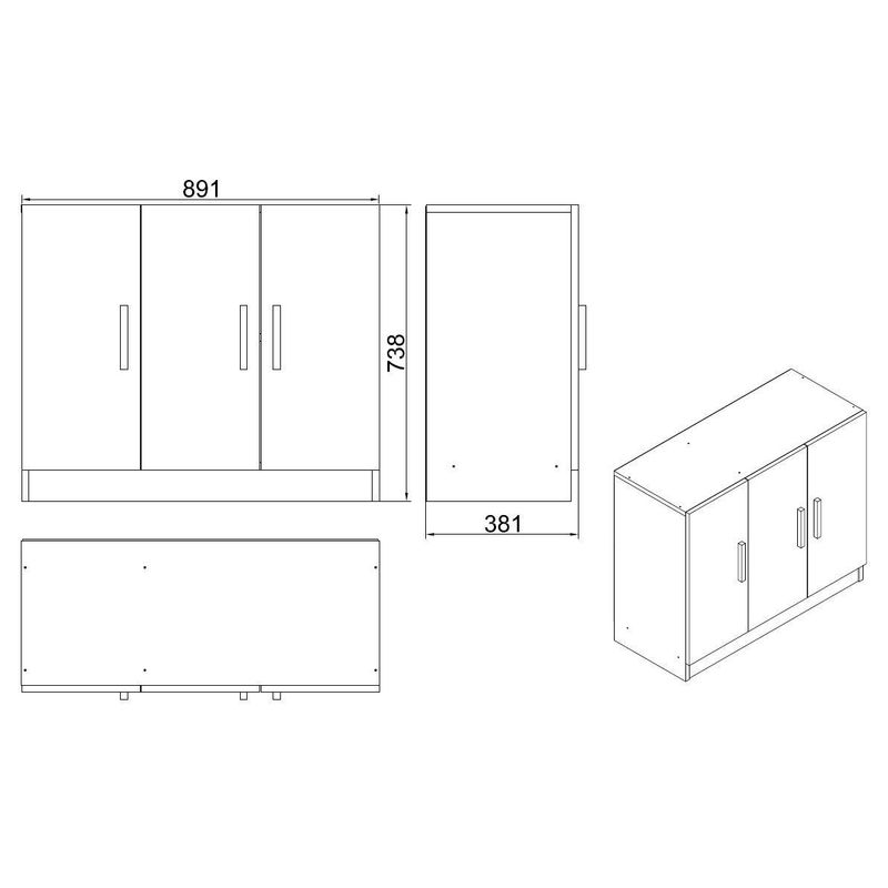 Casa si Gradina - Mobilier - Dulapuri si sifoniere - Dulapuri - Dulap multifunctional, Hanah Home, pal melaminat, nuc si antracit, 89.1x38.1x73.8 cm - Infinity.ro
