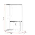 Casa si Gradina - Mobilier - Organizare si depozitare - Cuiere - Cuier, Hanah Home, pal melaminat, alb si tec, 110x31.8x180 cm - Infinity.ro