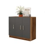 Casa si Gradina - Mobilier - Dulapuri si sifoniere - Dulapuri - Dulap multifunctional, Hanah Home, pal melaminat, nuc si antracit, 89.1x38.1x73.8 cm - Infinity.ro