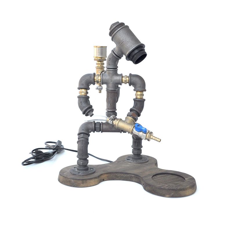 Casa si Gradina - Bucatarie si vesela - Accesorii bar - Carafe si decantoare - Dozator de bauturi, Hanah Home, metal, nuc si negru, 37x40x27 cm - Infinity.ro