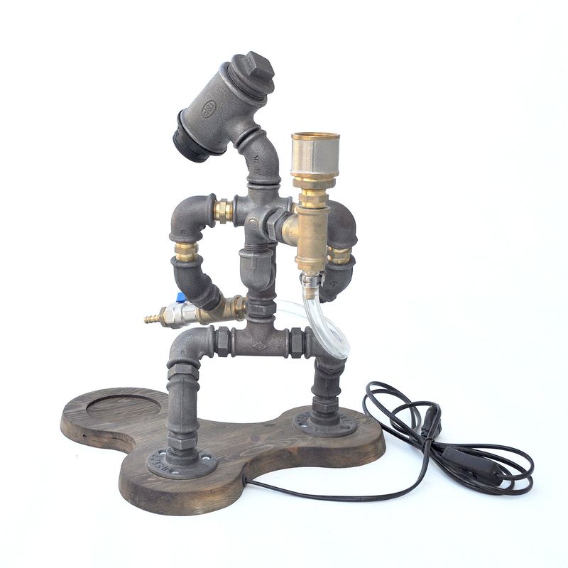 Casa si Gradina - Bucatarie si vesela - Accesorii bar - Carafe si decantoare - Dozator de bauturi, Hanah Home, metal, nuc si negru, 37x40x27 cm - Infinity.ro