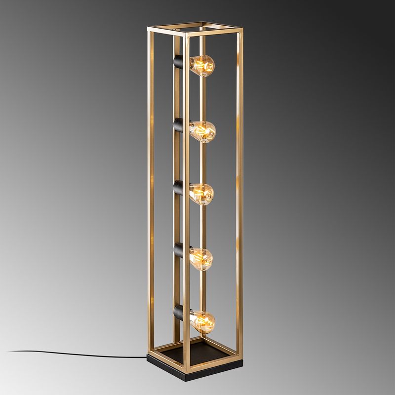 Casa si Gradina - Corpuri si surse de iluminat - Veioze si lampi - Lampadare - Lampadar, Opviq, metal, auriu, 21x21x102 cm - Infinity.ro