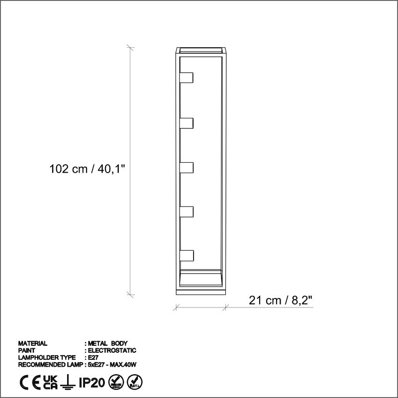 Casa si Gradina - Corpuri si surse de iluminat - Veioze si lampi - Lampadare - Lampadar, Opviq, metal, auriu, 21x21x102 cm - Infinity.ro