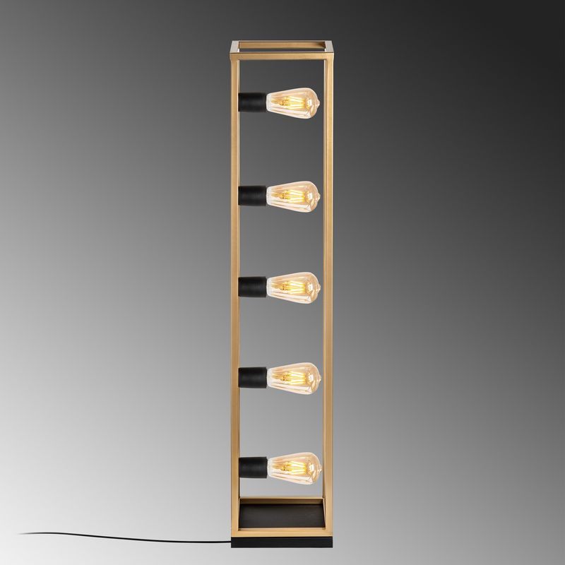 Casa si Gradina - Corpuri si surse de iluminat - Veioze si lampi - Lampadare - Lampadar, Opviq, metal, auriu, 21x21x102 cm - Infinity.ro
