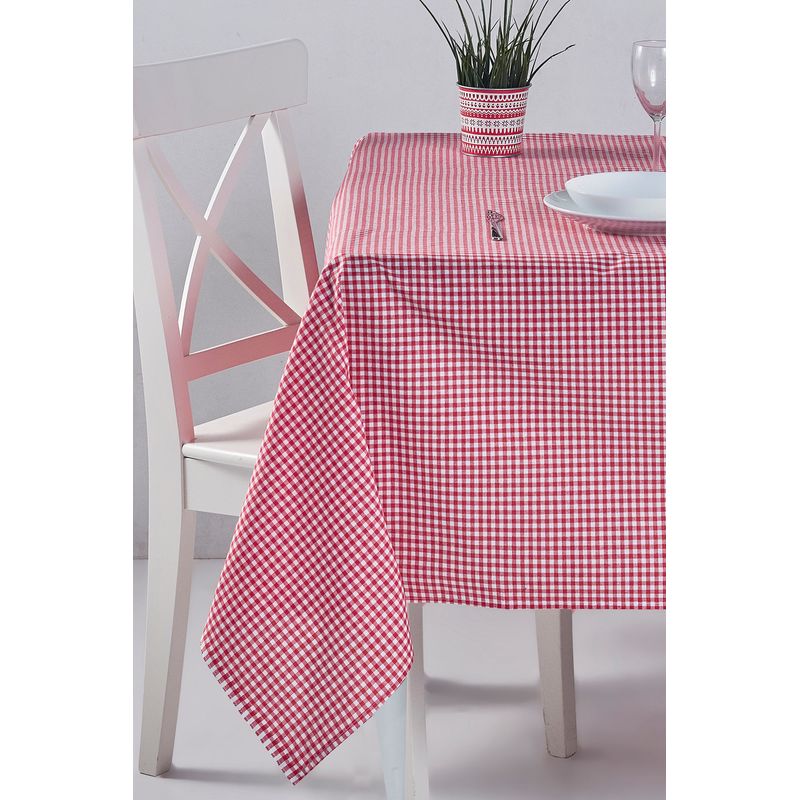 Casa si Gradina - Textile si covoare - Textile bucatarie - Fete de masa - Fata de masa, Hermia, rosu, 170x170 cm, 100% bumbac, lavabila la masina - Infinity.ro