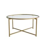 Casa si Gradina - Mobilier - Mese si birouri - Masute de cafea - Masuta de cafea, Hanah Home, sticla securizata si metal, auriu, 83x83x40 cm - Infinity.ro