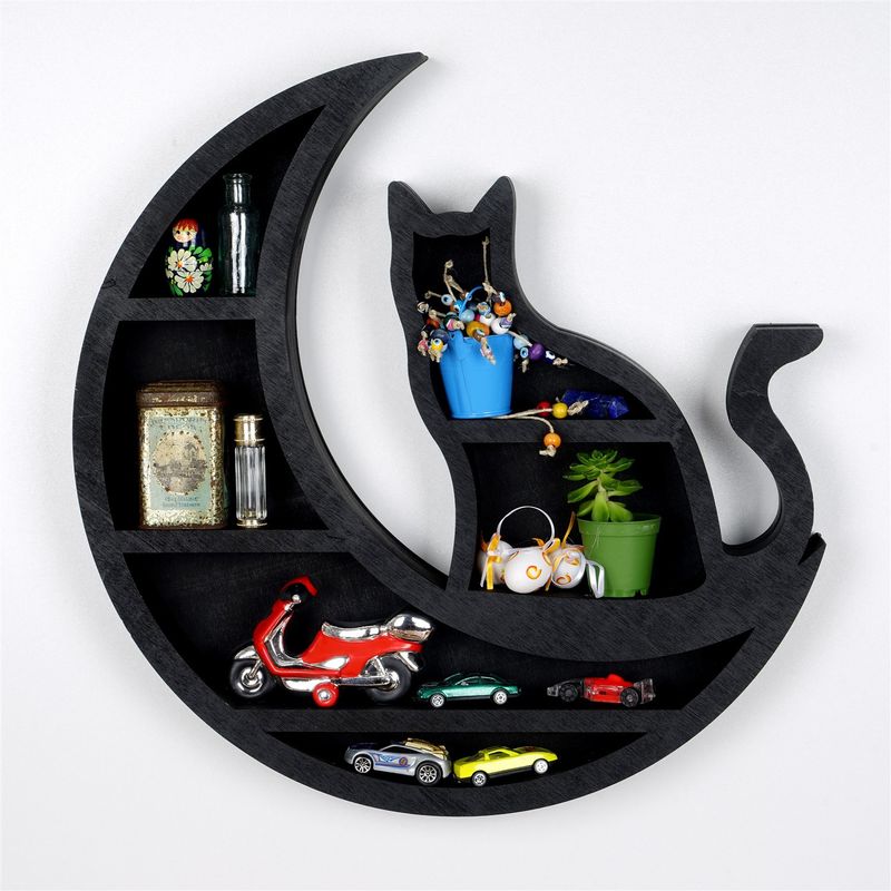 Casa si Gradina - Mobilier - Biblioteci si rafturi - Etajere - Etajera de perete, Wallxpert, lemn, negru, 50x6x50 cm - Infinity.ro