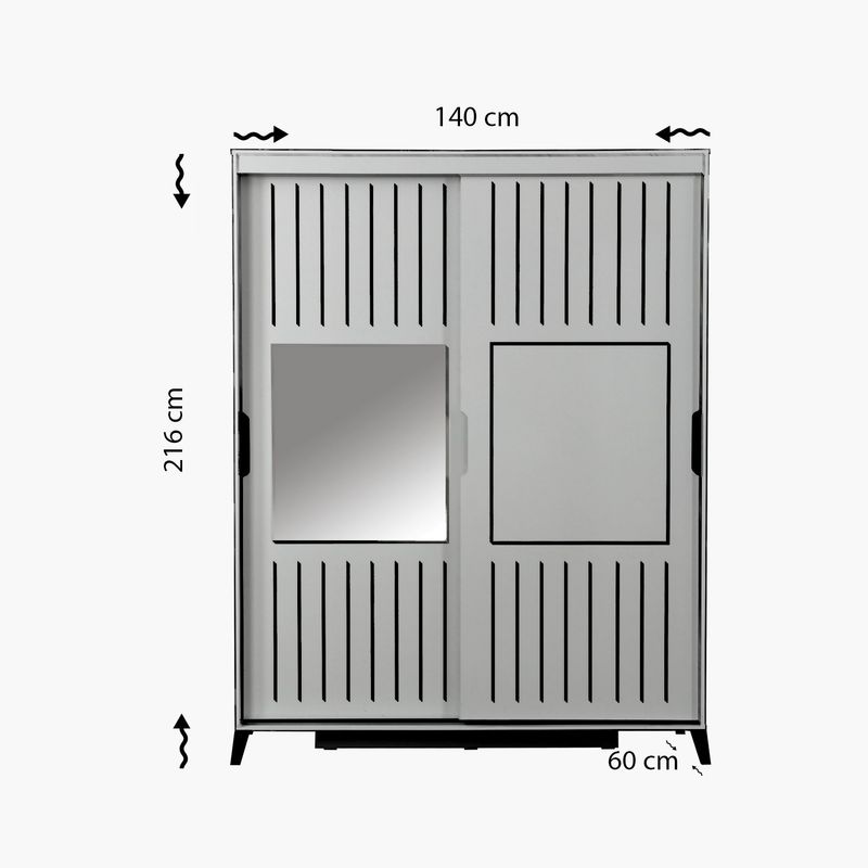 Casa si Gradina - Mobilier - Dulapuri si sifoniere - Dulapuri - Dulap, Hanah Home, pal melaminat, nuc, 140x60x216 cm - Infinity.ro