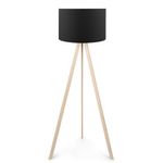 Casa si Gradina - Corpuri si surse de iluminat - Veioze si lampi - Lampadare - Lampadar, Opviq, mdf si pvc, negru si stejar, 38x140 cm - Infinity.ro