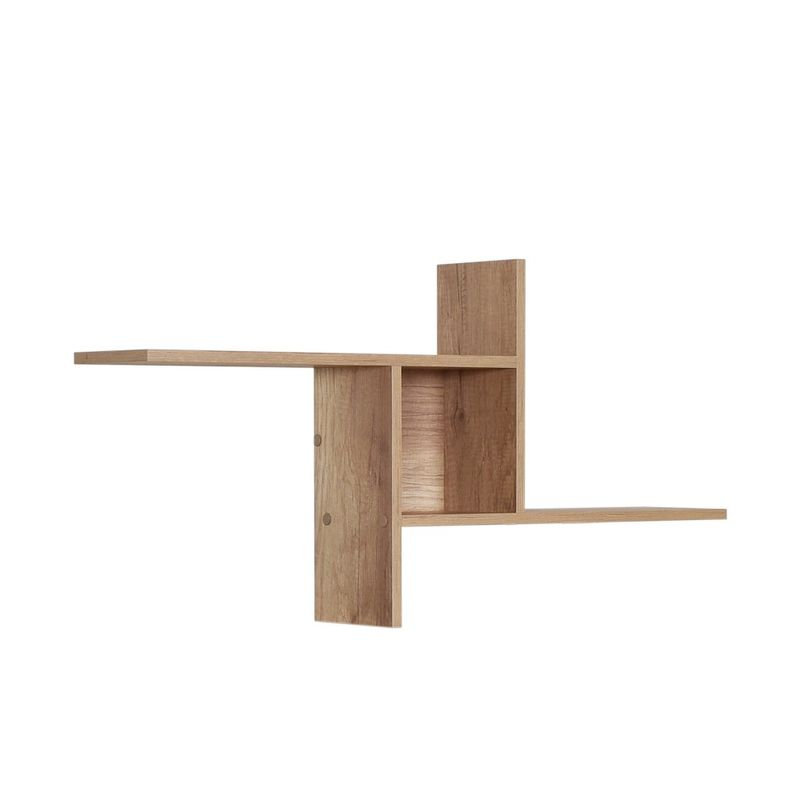 Casa si Gradina - Mobilier - Biblioteci si rafturi - Etajere - Etajera de perete, Hanah Home, pal melaminat, nuc deschis, 100x50x18 cm - Infinity.ro