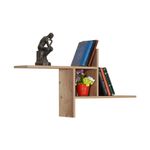 Casa si Gradina - Mobilier - Biblioteci si rafturi - Etajere - Etajera de perete, Hanah Home, pal melaminat, nuc deschis, 100x50x18 cm - Infinity.ro