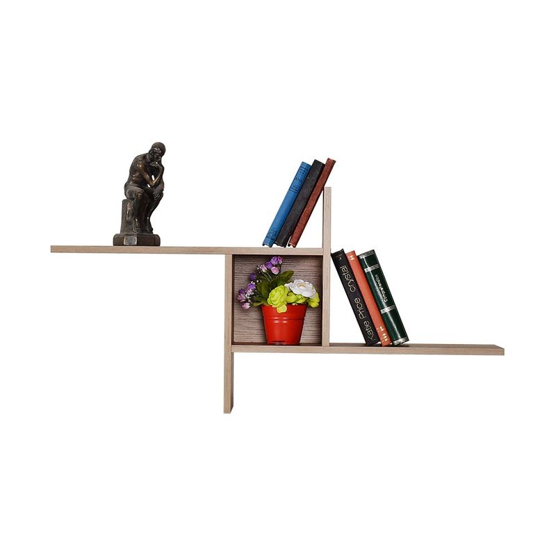 Casa si Gradina - Mobilier - Biblioteci si rafturi - Etajere - Etajera de perete, Hanah Home, pal melaminat, nuc deschis, 100x50x18 cm - Infinity.ro