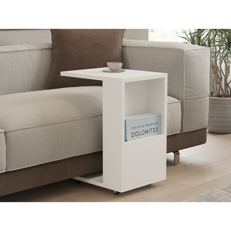 Casa si Gradina - Mobilier - Mese si birouri - Mese living - Masa laterala, Hanah Home, panou aglomerat melaminat, alb, 30x50x40 cm - Infinity.ro