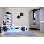 Casa si Gradina - Mobilier - Mobilier copii - Patuturi copii - Pat auto, Hanah Home, panou aglomerat melaminat, multicolor, 130x60x235 cm - Infinity.ro