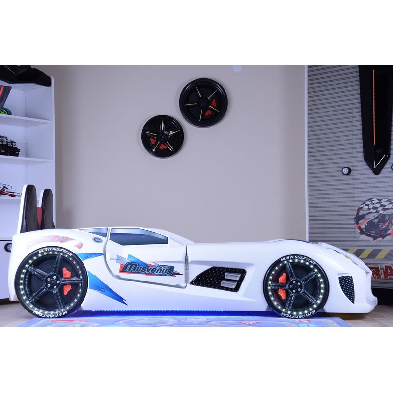 Casa si Gradina - Mobilier - Mobilier copii - Patuturi copii - Pat auto, Hanah Home, panou aglomerat melaminat, multicolor, 130x60x235 cm - Infinity.ro