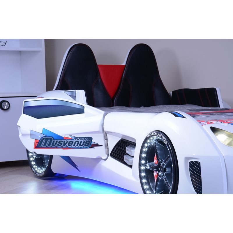 Casa si Gradina - Mobilier - Mobilier copii - Patuturi copii - Pat auto, Hanah Home, panou aglomerat melaminat, multicolor, 130x60x235 cm - Infinity.ro