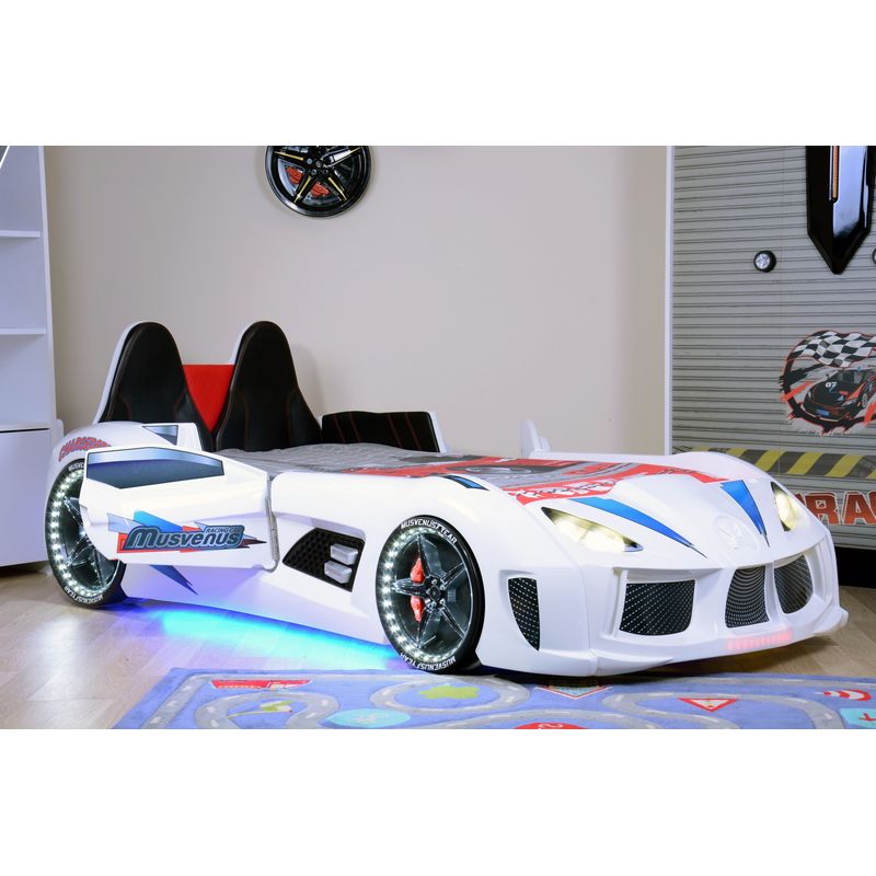 Casa si Gradina - Mobilier - Mobilier copii - Patuturi copii - Pat auto, Hanah Home, panou aglomerat melaminat, multicolor, 130x60x235 cm - Infinity.ro