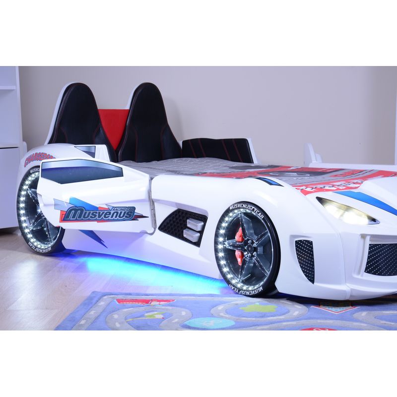 Casa si Gradina - Mobilier - Mobilier copii - Patuturi copii - Pat auto, Hanah Home, panou aglomerat melaminat, multicolor, 130x60x235 cm - Infinity.ro