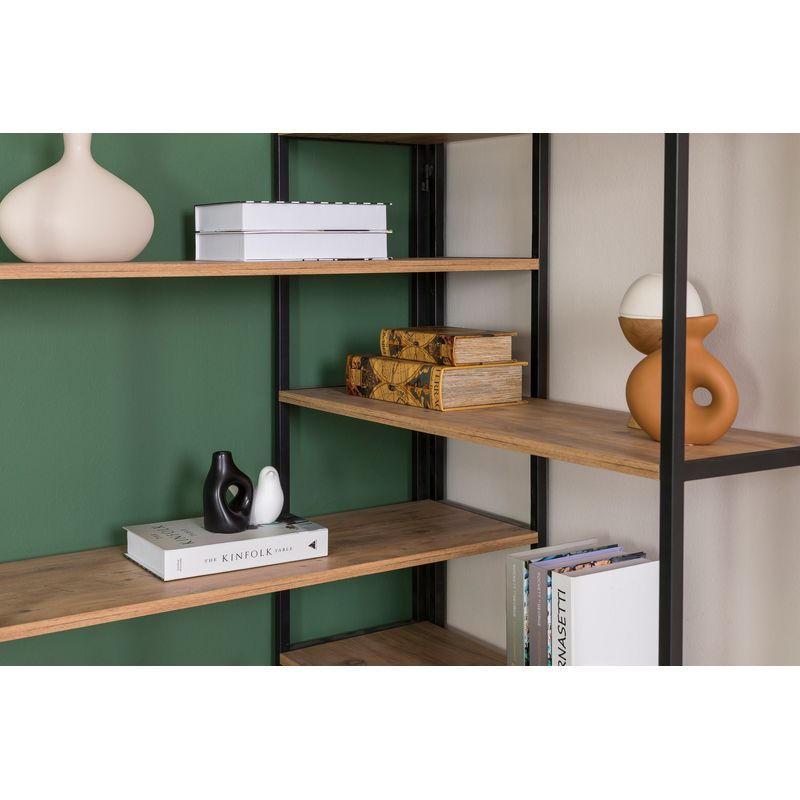 Casa si Gradina - Mobilier - Biblioteci si rafturi - Biblioteci - Biblioteca, Hanah Home, PAL melaminat, pin atlantic si negru, 94x94x177 cm - Infinity.ro