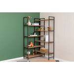 Casa si Gradina - Mobilier - Biblioteci si rafturi - Biblioteci - Biblioteca, Hanah Home, PAL melaminat, pin atlantic si negru, 94x94x177 cm - Infinity.ro