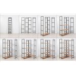 Casa si Gradina - Mobilier - Biblioteci si rafturi - Biblioteci - Biblioteca, Hanah Home, PAL melaminat, pin atlantic si negru, 94x94x177 cm - Infinity.ro